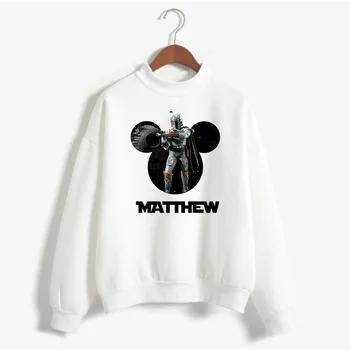 

Boba Fett Mouse Graphic Sweatshirts Women Star Wars Printed Sweatshirts Mandalorian Space TV Movies Series Female Hoodies