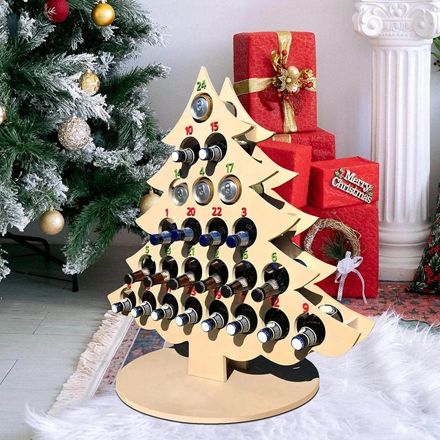 Creative Wooden Christmas Tree Alcohol Holder 24 Days Countdown Advent  Calendar Decor Wine Stand For 24 Mini Wine Bottle #T2G - AliExpress