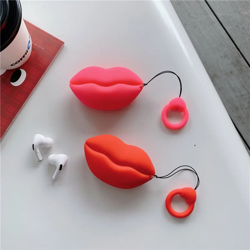 

Red Lips Case For Airpods 1 2 3 Pro Cover Soft Silicone Wireless Bluetooth Headset Protective Cases For Airpod Case Funda