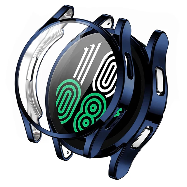 Case For Samsung Galaxy Watch 4 44MM 40MM, TPU All-Around Bumper Screen Protector Galaxy watch 4 cover Smart Watch Accessories Midnight Blue