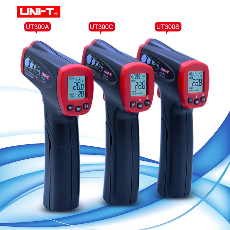 UNI T UT300A/300C/300S Бесконтактный лазерный инфракрасный цифровой пистолет термометр ЖК