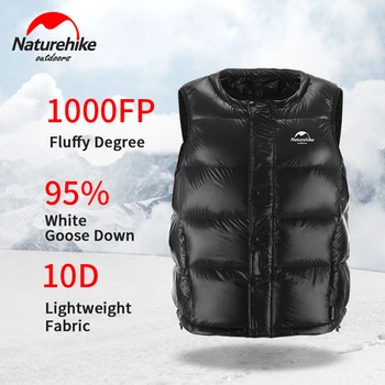 

Naturehike Down Gooes Jacket 0.15kg Men and Women Lightweight Hiking -10℃ Vest 1000 Fluffiness Goose Down Outdoor Warm Windproof