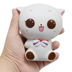 Chat blanc Squishy mignon Kawaii, à pression, à levée lente, pour enfants et adultes, jouets de guérison amusants, anti Stress, décor, Fidget Toys 