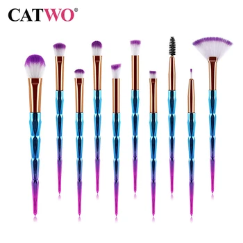 

Catwo 10Pcs Makeup Brushes Set Eye Shadow Foundation Powder Eyeliner Eyelash Lip Make Up Brush Cosmetic Beauty Tool Kit Hot