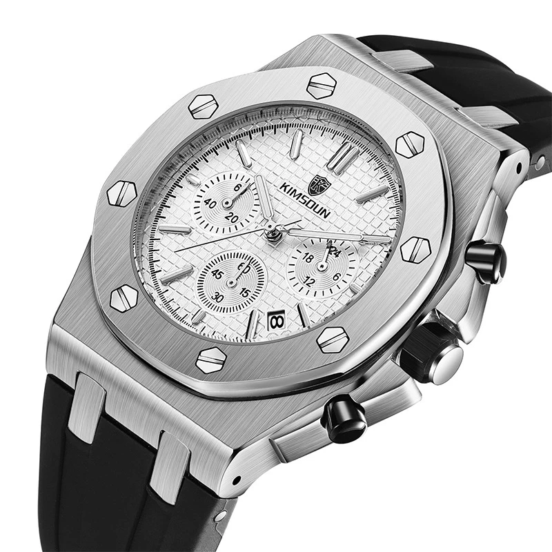 Switzerland Royal Rolexable Japan Miyota Кварц Мужские силиконовые три глаза многофункциональный