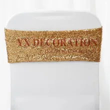 1 шт продано все блесток повязка на стул створки галстук-бабочка для банкета свадьбы спандекс чехлы для стула украшения