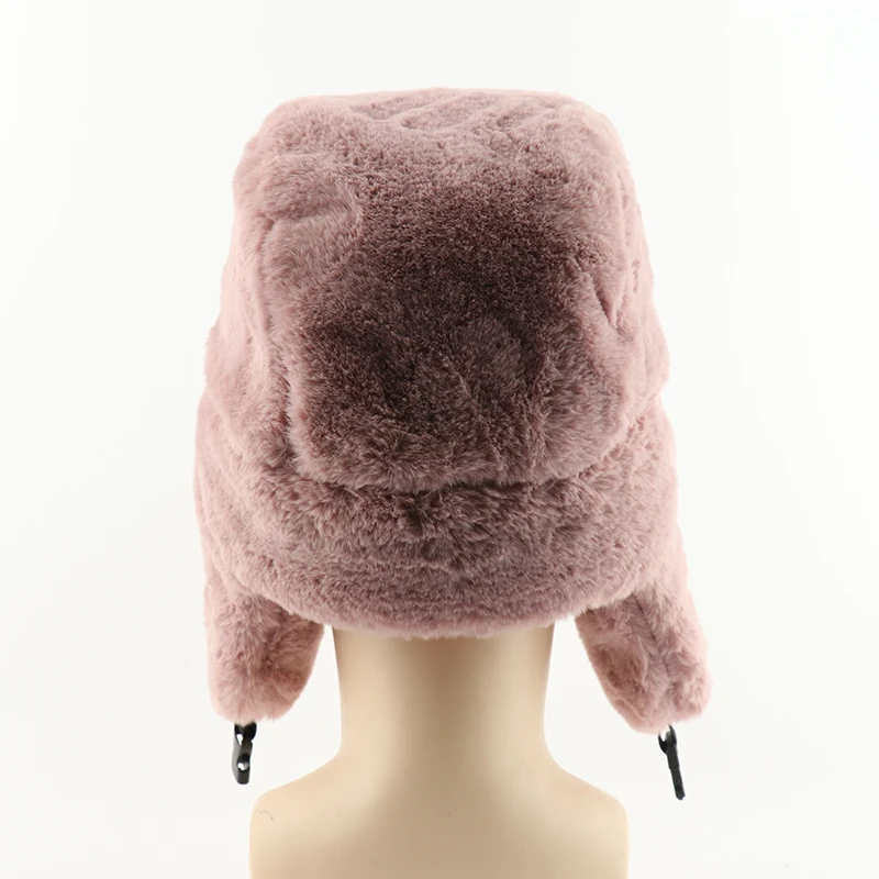 CAMOLAND Women Soviet Badge Russian Ushanka Pilot Bomber Hat Mens Faux Fur Army Military Winter Trapper Earflap Snow Caps winter hat fur hat earflap hat faux fur hat