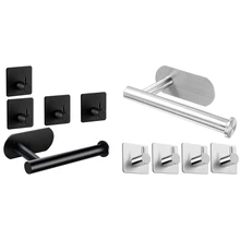 Toilet Paper Holder Self Adhesive Toilet Roll Holder,4 Adhesive Hooks, No Drilling Loo Roll Holder Tissue Holders