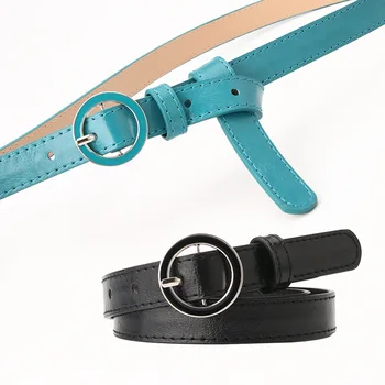 

Ring Women Belt Solid Black PU Leather Waistband Metal Buckle Wide Belt Strap Belts For Ladies Female Waist Belts Dress Jeans
