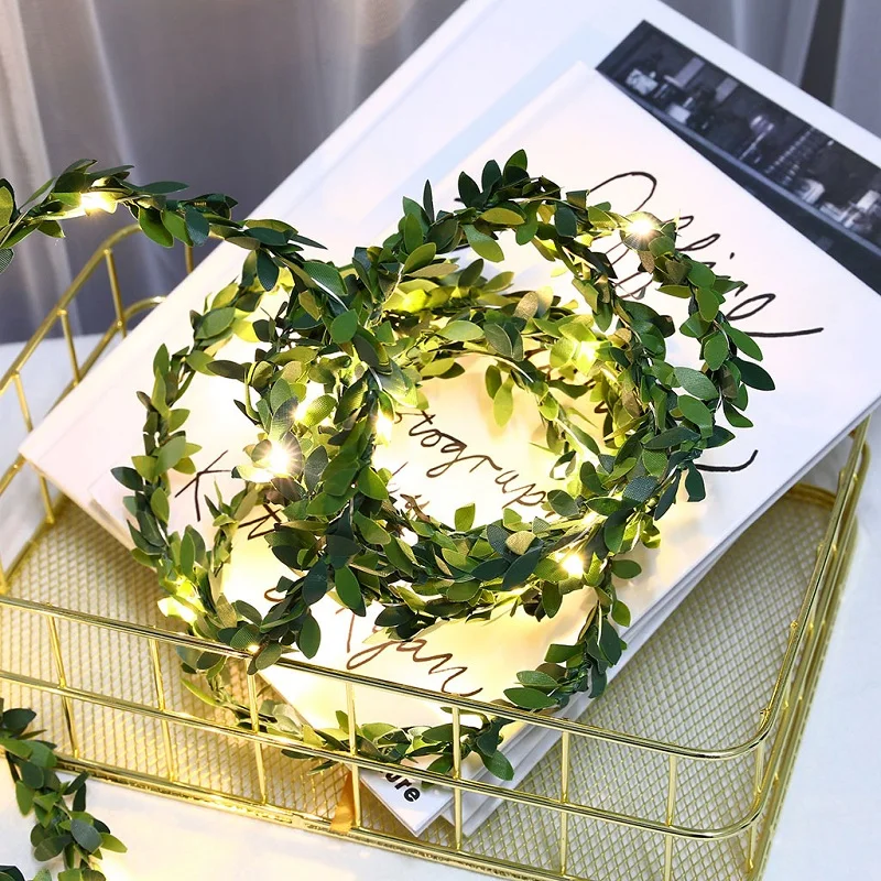 

Christmas Lights Indoor Green Leaf Garland Decor Christmas Decoration Led String Lights Led Fairy Lights Garland New Year Decor