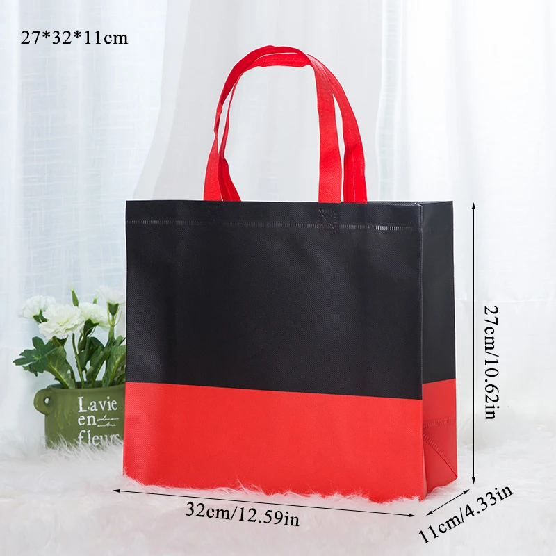 Новая складная сумка для покупок, многоразовая сумка-тоут, складная сумка для путешествий, сумка для покупок из разноцветной ткани, нетканые Эко сумки для покупок - Цвет: red S