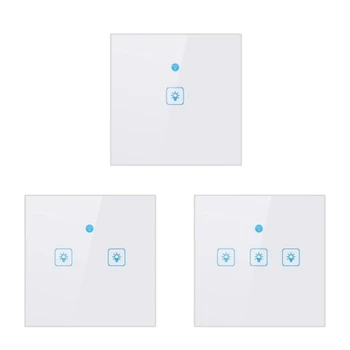 

Promotion! WiFi Smart Press-Switch Wall Switch Light EU Standard Press-Sn Switch Crystal Glass Panel LED Lamp Switches