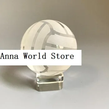 

Free shipping 5cm 6cm 8cm Crystal volleyball glass marbles graduation souvenir friends men and women classmate birthday present