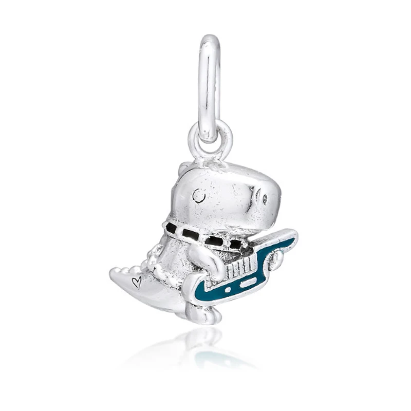 Женский браслет в стиле панк Bella Bot & динозавр Dino Theodore Серебристый Пандора с