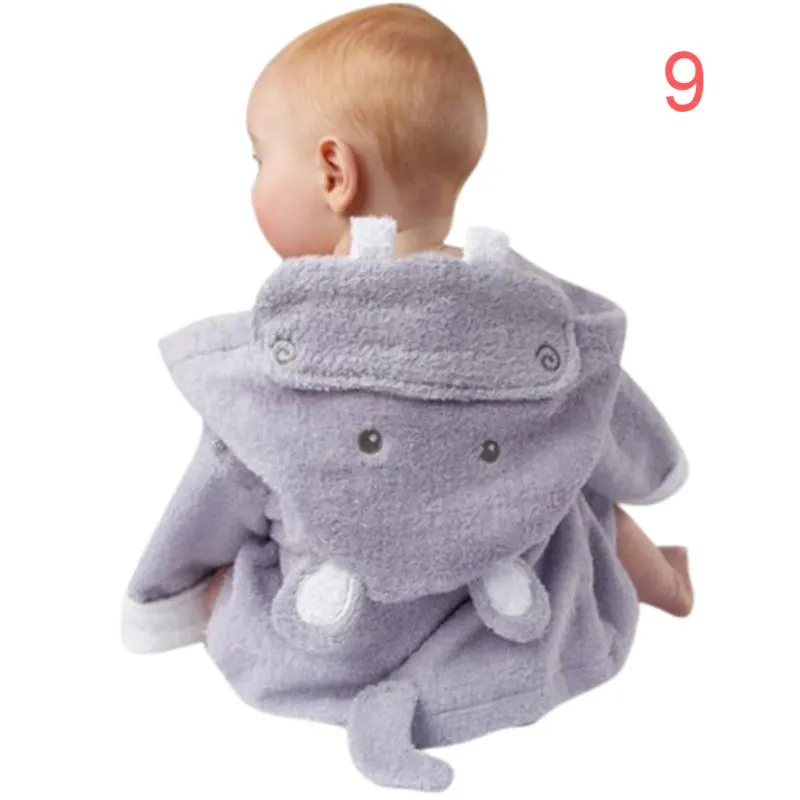 Purple Hippo Одежда для новорожденных; Новая одежда на зиму и весну; халаты для мальчиков и девочек; банный халат с героями мультфильмов; одежда для сна; 9 видов животных; стиль для новорожденных - Цвет: Purple Hippo