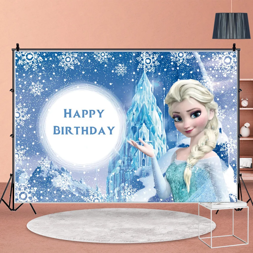 Frozen Banner Personalizável Anna e Elsa para Crianças, Fontes de Festa de  Aniversário, Decoração de Fundo, Decoração do Chuveiro do Bebê - AliExpress, image size:1000x1000