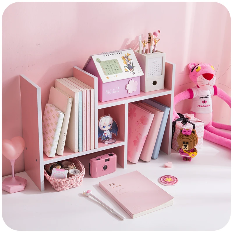 

Simple bookshelf storage rack dormitory student office book desktop books classification desk storage rack WY030914