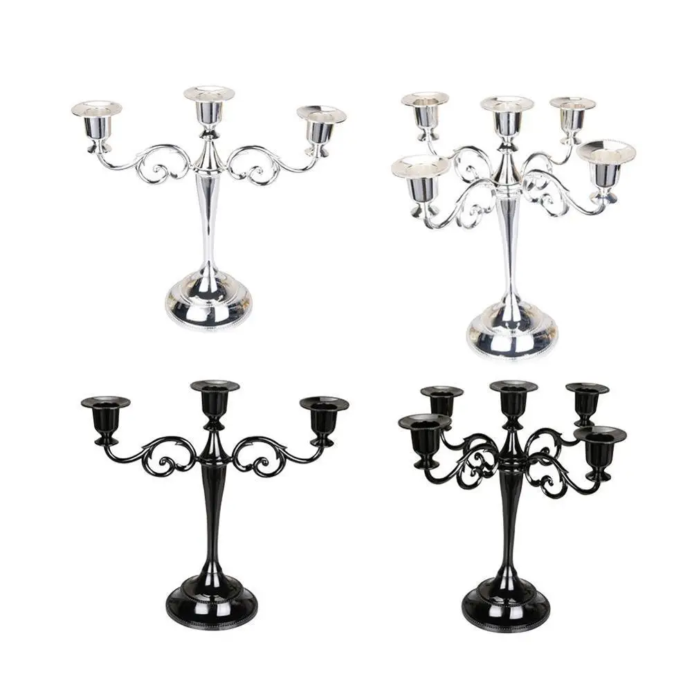 

3/5-Candle Metal Candelabra Candlestick 10.6 Inch Tall Holder For Wedding Candle Holder Candlestick Holder Retro Style