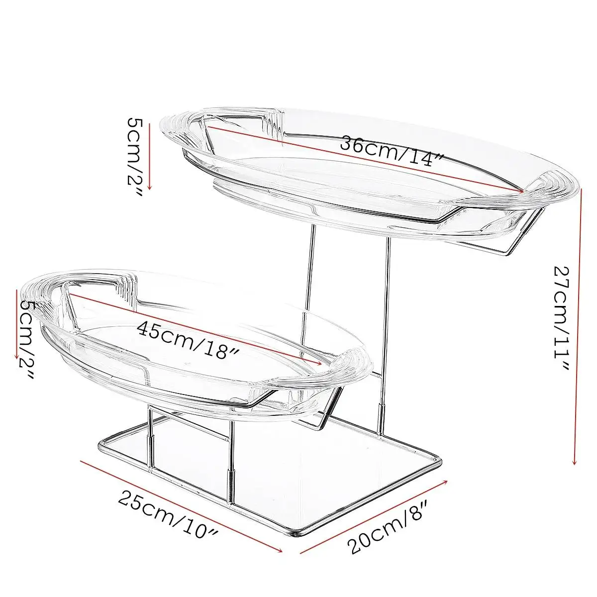 

Hot 2 Trays Clear Cake Stand Cupcake Dessert Container Stand Cover Tools For Birthday Party Wedding Decorations Christmas Suppli