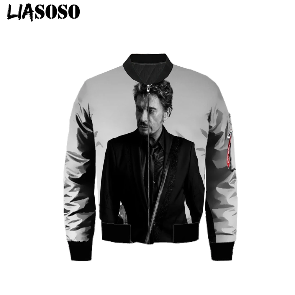 johnny hallyday impressão 3d blusão masculino moda