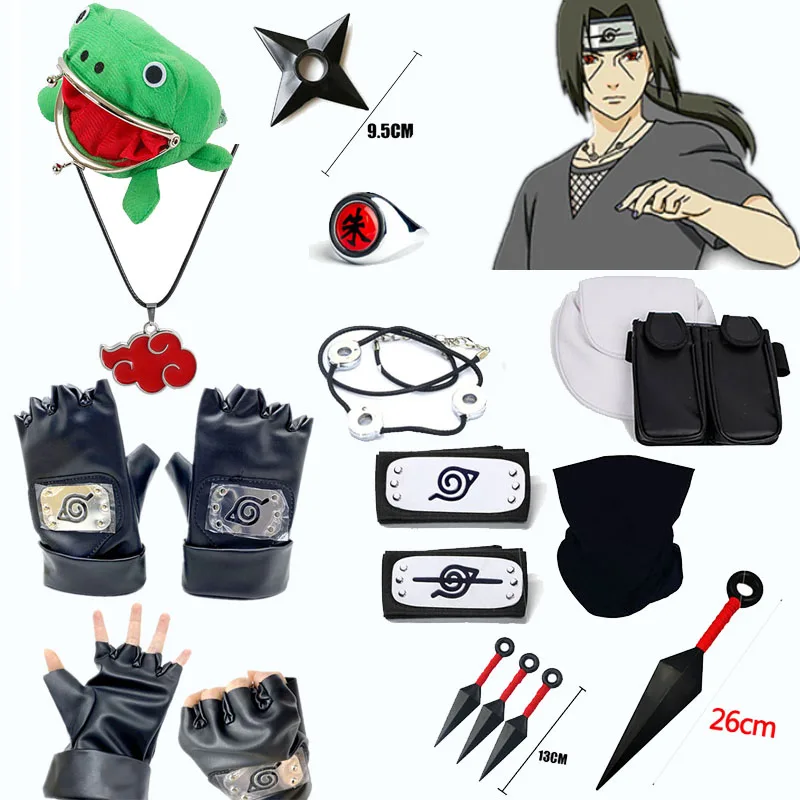 Набор из аниме аксессуары Naruto Uchiha Itachi Kakashi косплей перчатки Наруто Kunai маска Ninja