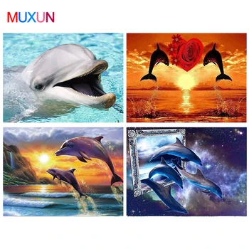 

Diamond Painting Dolphin Full Square/Round Diamond Embroidery Animal Pictures Of Rhinestones Diamond Mosaic Home DecorationJq175