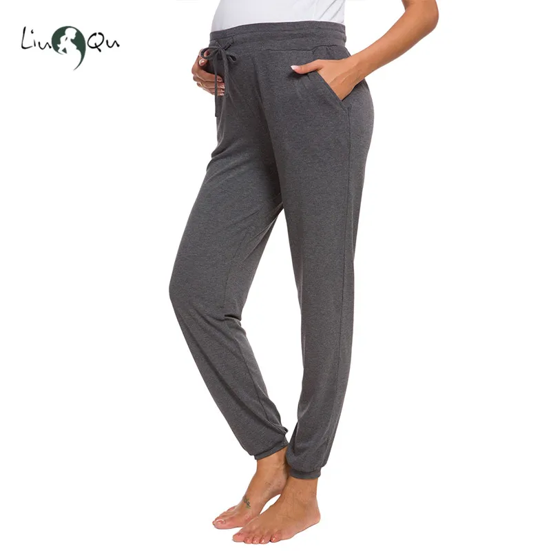 Штаны для беременных, для работы, эластичные, для беременных, обтягивающие джинсы с открытой щиколоткой, тонкие, для женщин, свободные, прямые, для беременных, повседневные брюки