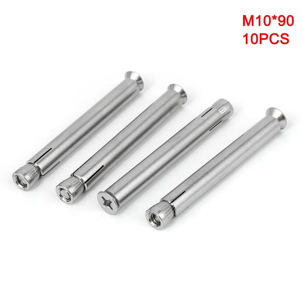 10 шт. M6/M8/M10 нить длинный винт с потайной плоской головкой анкерные болты расширения Нержавеющая сталь ALI88 - Габаритные размеры: m10x90