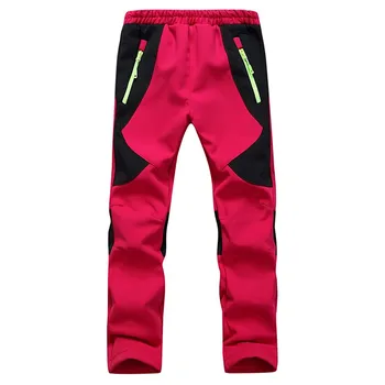 Children Boys Girls Pants Windproof Outdoor Trousers Breathable With Fleece Lining Warm Rain Trousers Ski Hiking Trousers 2-12Y 4