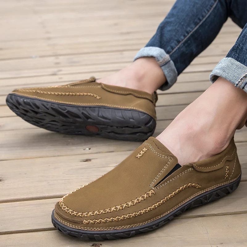 

Men Shoes Casual Fashion Moccasins Comfortable Leather Flat Men Shoes Waterproof Breathable Loafers Men Genuine Leather *83141