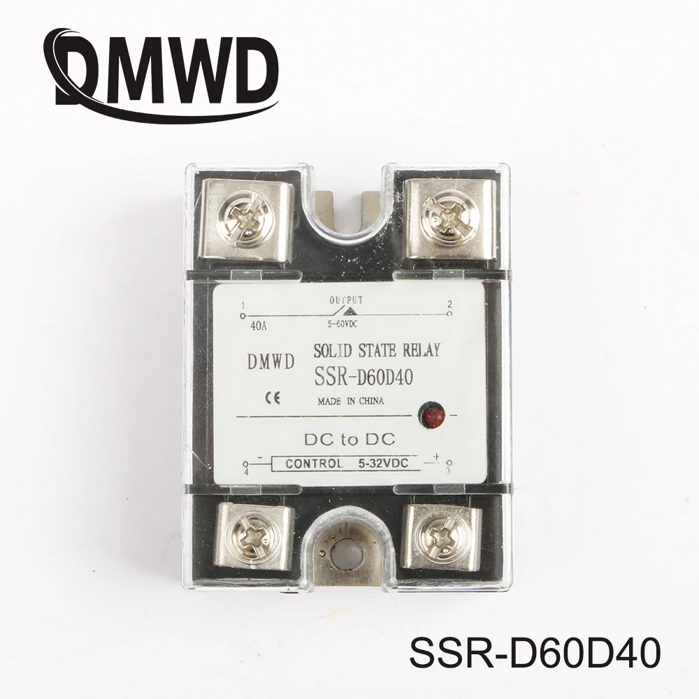 

SSR-40DD solid state relay with indicator DC 5-32v to DC 5-60v single phase DC-DC SSR 40DD 40A SSR-D60D40
