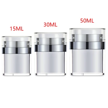 

Acrylic Vacuum Pump Refillable Bottles Vacuum Lotion Container Travel Cream Cosmetic Jars Squeeze Pump 15ml30ml50ml Makeup Tool