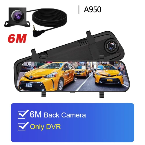 Двойной 1080P 4G Android 8,1 10 дюймов поток медиа Автомобильное зеркало заднего вида Bluetooth камера Автомобильный видеорегистратор ADAS Super Night WiFi gps видеорегистратор - Название цвета: A950 NO Card