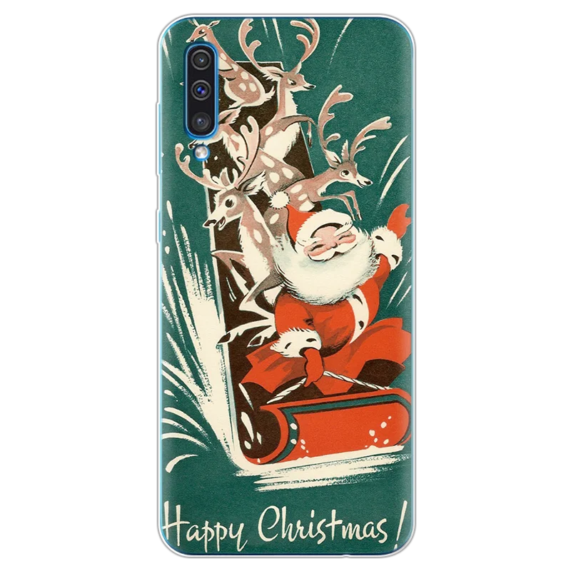 sdchuan Merry Christmas Cartoon Santa Claus Deer Case For Samsung Galaxy A50 Soft Silicon Coque For Samsung A40 A60 A70 A7 A9 Cover - Цвет: sdchuan