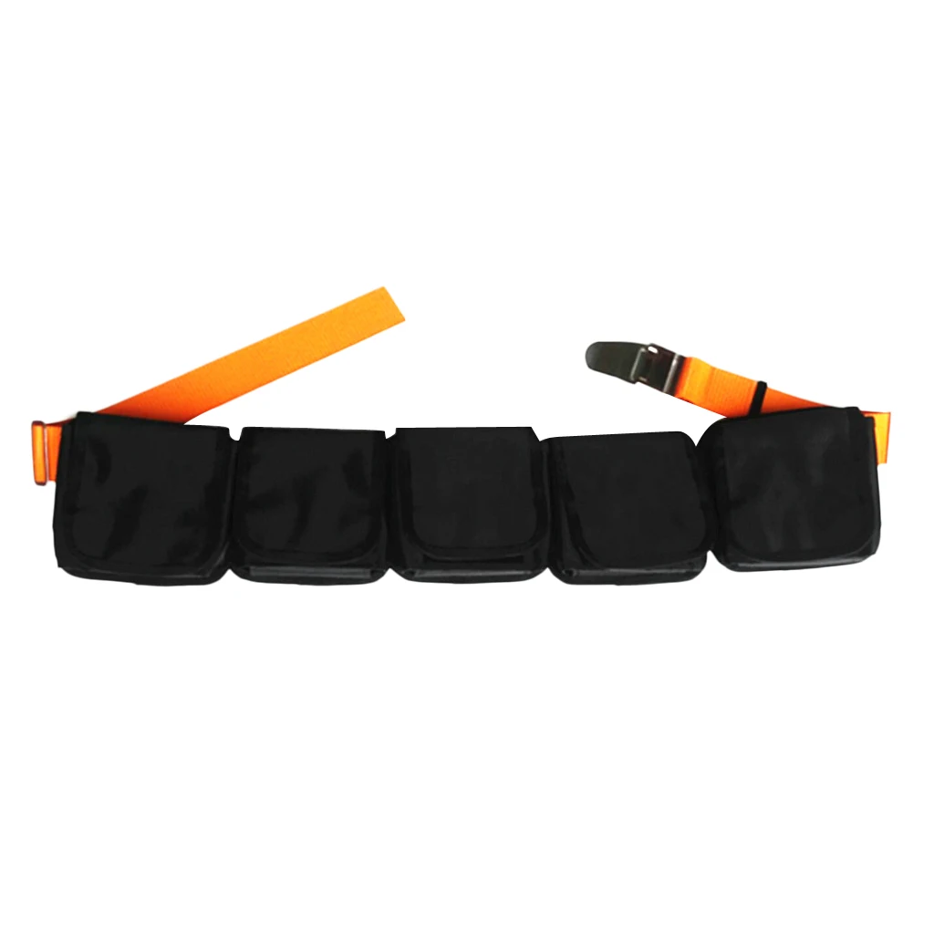 Adjustable Scuba Diving 5 Pocket Weight Belt 59'' X 2'' Webbing W/ Stainless Steel Buckle Quick Release Belt Keeper