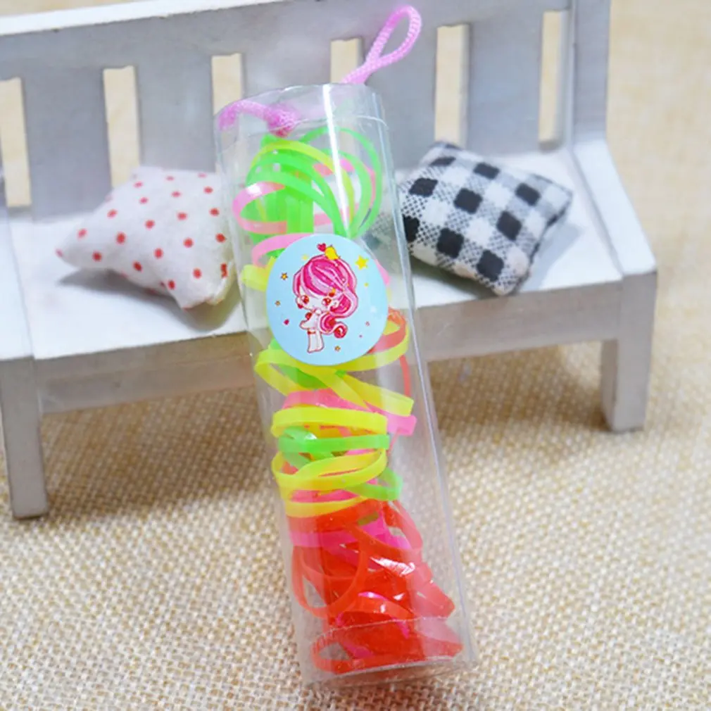 

2Pcs Disposable Elastic Hair Bands Candy Colour Rubber Bands Rubber Hair Ties with Plastic Box for Baby Toddler Girls