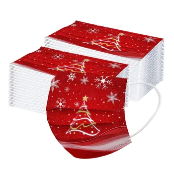

100 Pcs Disposable 3-Layer Non-woven Dustproof Mouth Covers Masque Christmas Adult Protective Face Masks Mascarilla Mondkapjes