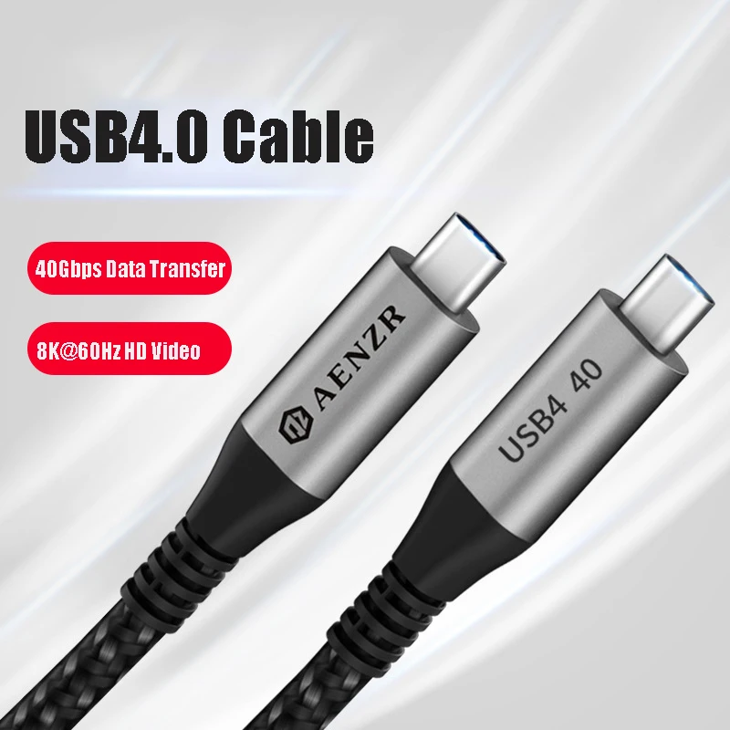 USB4 Thunderbolt 4 Cable 100W 8K60Hz USB C to USB C 40Gbps Fast