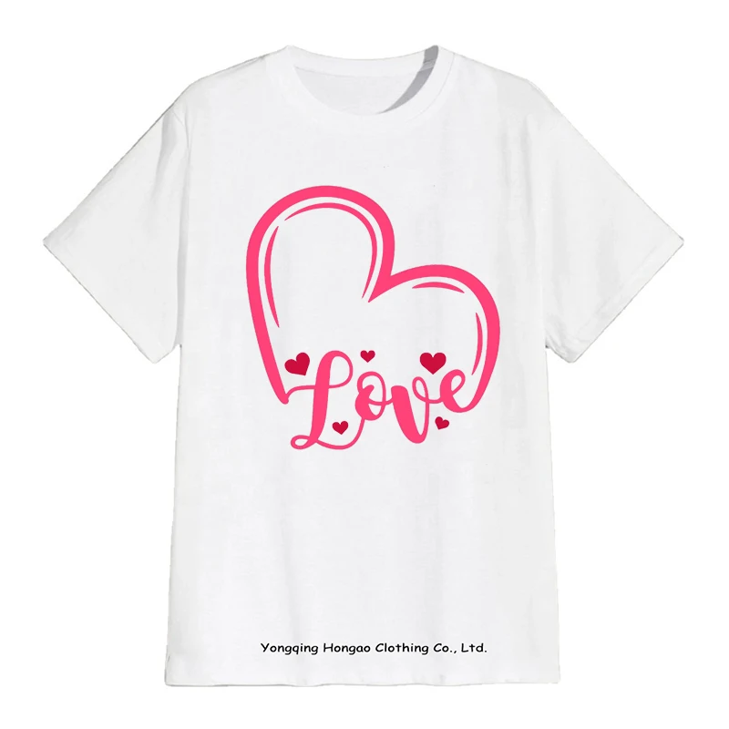 

Wholesale Crew Neck Printed Cute Love Tee Graphic Custom Logo Vintage Oversized Personalized Tshirt Women 100% CottonT Shirt