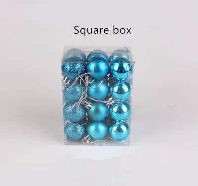 square Lake blue 24 шт. Рождественская елка Декор мяч ярких цветов 3 см безделушка Висячие рождественские украшения для дома Свадебные украшения Рождественские вечерние - Цвет: square Lake blue