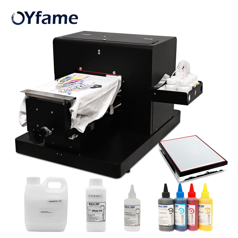 A4 DTG Printer t shirt Printing Machine Automatic Flatbed DTG Printers  Print Clothes Bundle ink Textile ink For t shirt Print