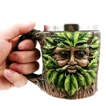 

Stewart stainless steel mug galaxy guard resin decoration stainless steel water glass creative round goblet coffee cup Drinkware