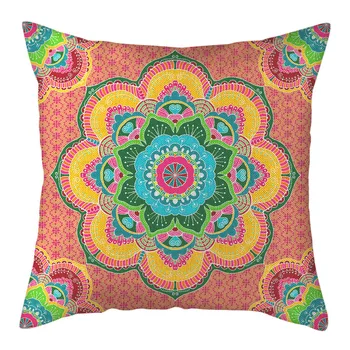

Nanacoba Mandala Bohemian Pillowcases Geometric Pattern Cushion Cover Linen Decorative Pillows For Couch Square Pillow Covers