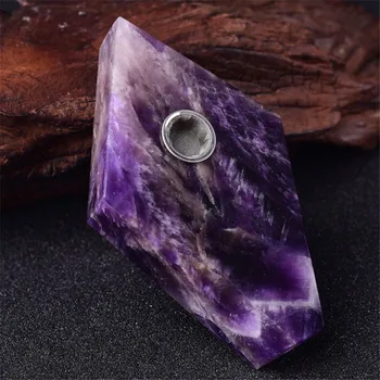 

Natural Beautiful Dream Amethyst Quartz Crystal Smoking Pipes Cigarette Holder Healing