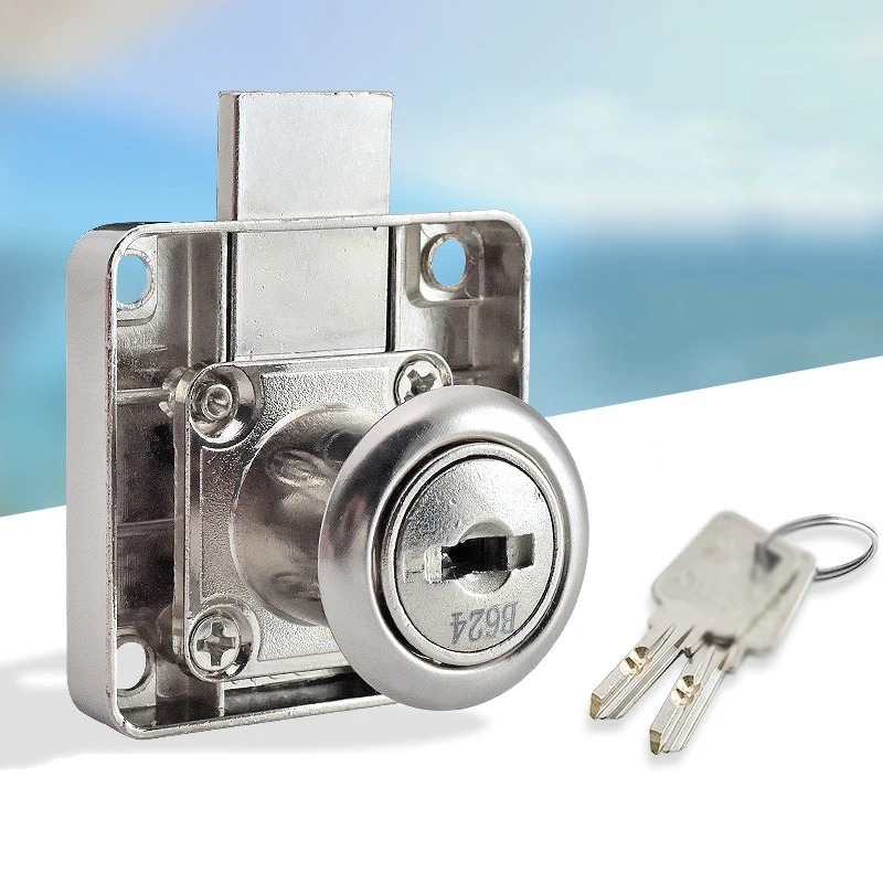 

1 Piece Zinc Alloy Lengthen Lock For Security 2x Key Counter Office Cabinet Desk Drawer Cabinet Locks