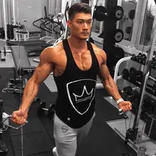 Спортивный жилет для тренировок и занятий фитнесом из чистого хлопка без рукавов с коротким рукавом