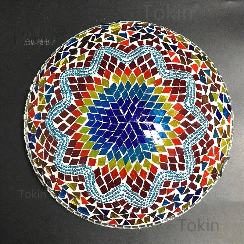 mesa vidro romântico luz lamparas com mosaico