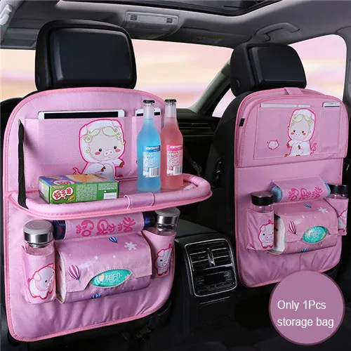 Cartoon Multi-Pocket Car Seat Back Hanging Organizer Universal Auto Pad Cup Storage Holder Bag Car-styling Protector Accessories - Название цвета: E