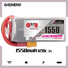 Gaoneng gnb 3s 1550mah 11.1v 120c lipo bateria com xt60 plug para rc fpv corrida zangão quadcopter helicóptero rc peças vs tattu