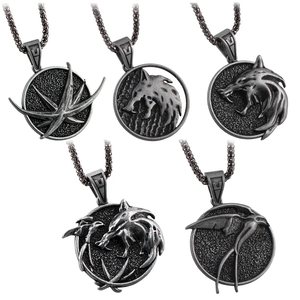 Birds Pendant Wizard Witcher Animal Medallion Necklace Wolf Head Jewelry 5 Style Option Halloween For Women Men | Украшения и